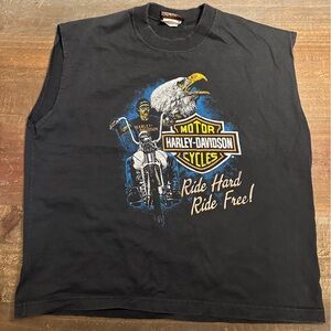 Harley-Davidson Black Sleeveless Graphic Tee Single Stitch Men’s XL